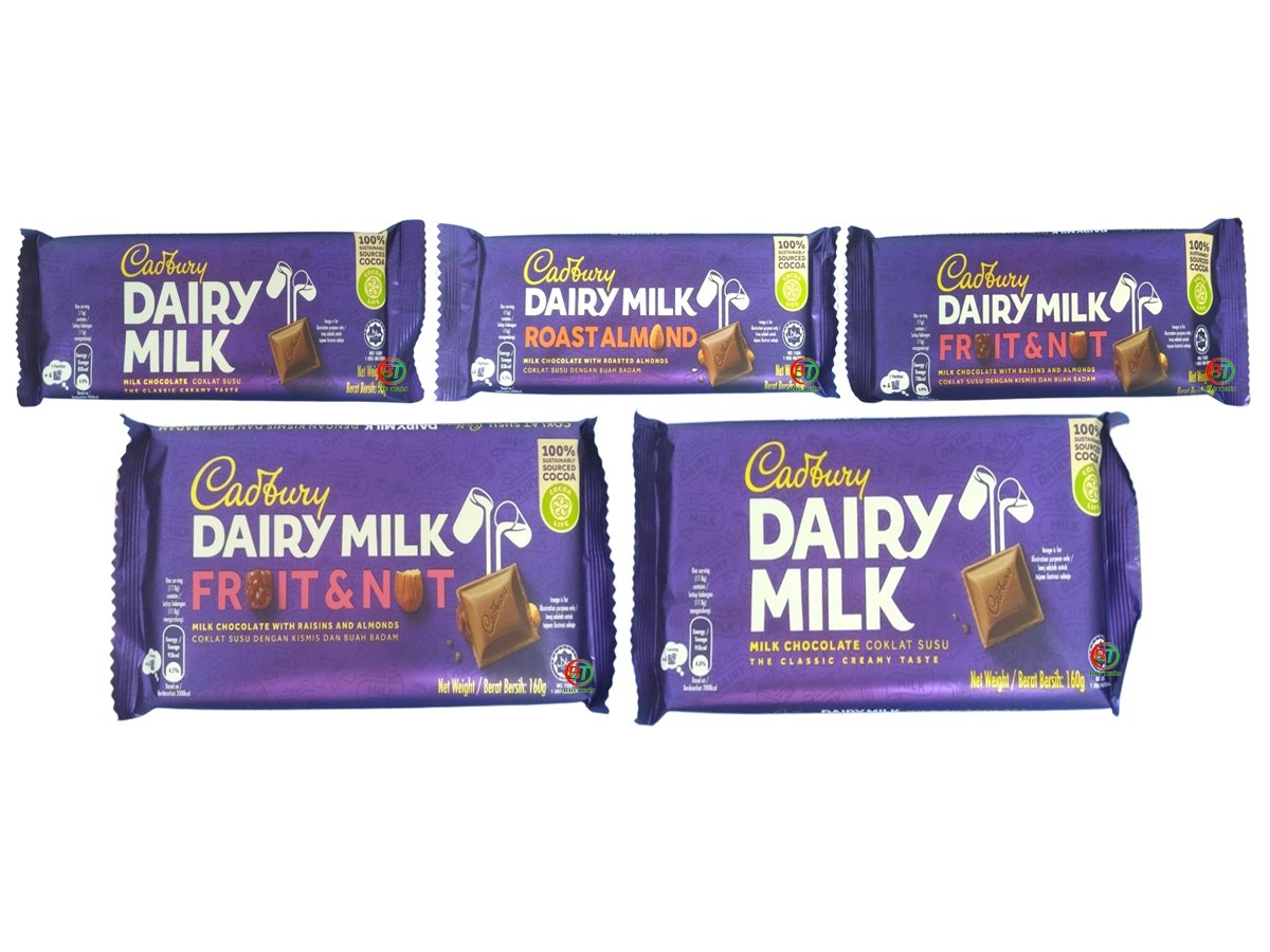 Sô cô la cadbury dairy milk 37g tới 160g