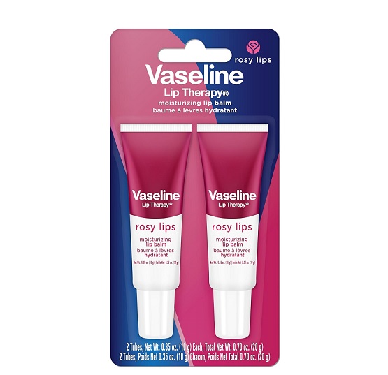 Bộ đôi (2 thỏi) Son dưỡng môi Vaseline Lip Therapy Rosy Lips 2x10g (Mỹ)