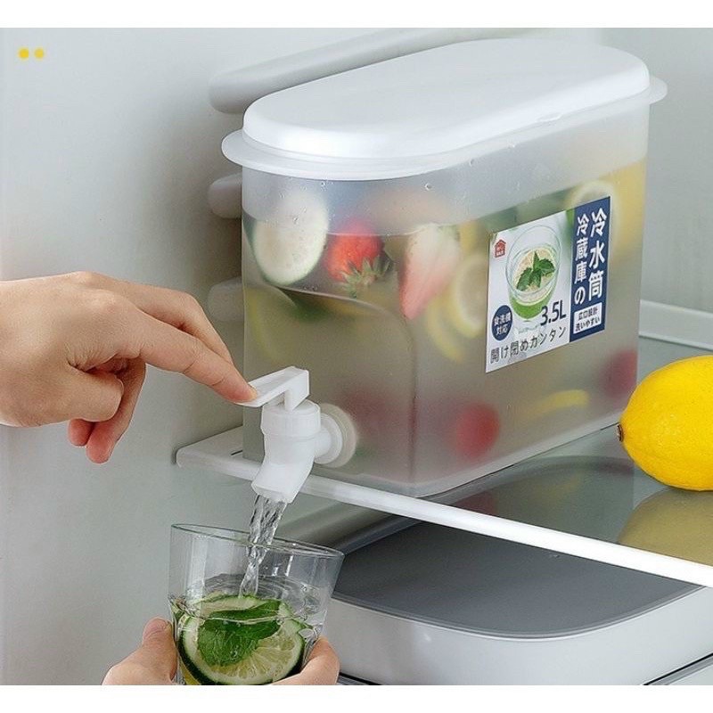 Bình nước tủ lạnh 3.5 lít có vòi chuyên để tủ lạnh - bình nước để tủ lạnh có vòi - Bình nước pha trà nước trái cây nước lọc bằng nhựa có vòi