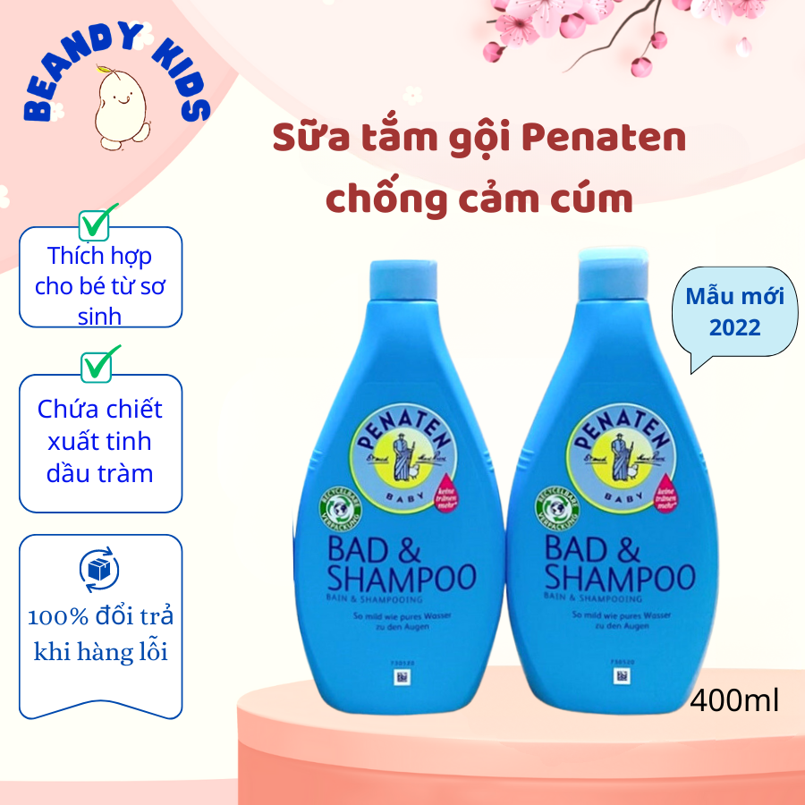 Sữa tắm gội Penaten Đức 2in1 chống cảm cúm cho bé 400ml
