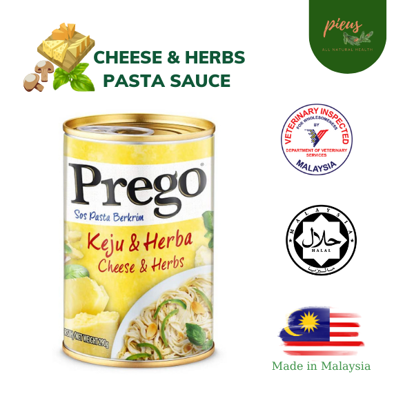 Sốt mỳ Ý Phô mai & Thảo mộc | Cheese & Herbs Pasta sauce Prego 290g - Sốt Pasta đóng hộp tiện lợi brand Mỹ | SX Malaysia - Pieus House