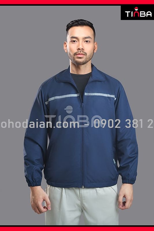 Áo khoác gió đồng phục màu xanh đen Tinba 07