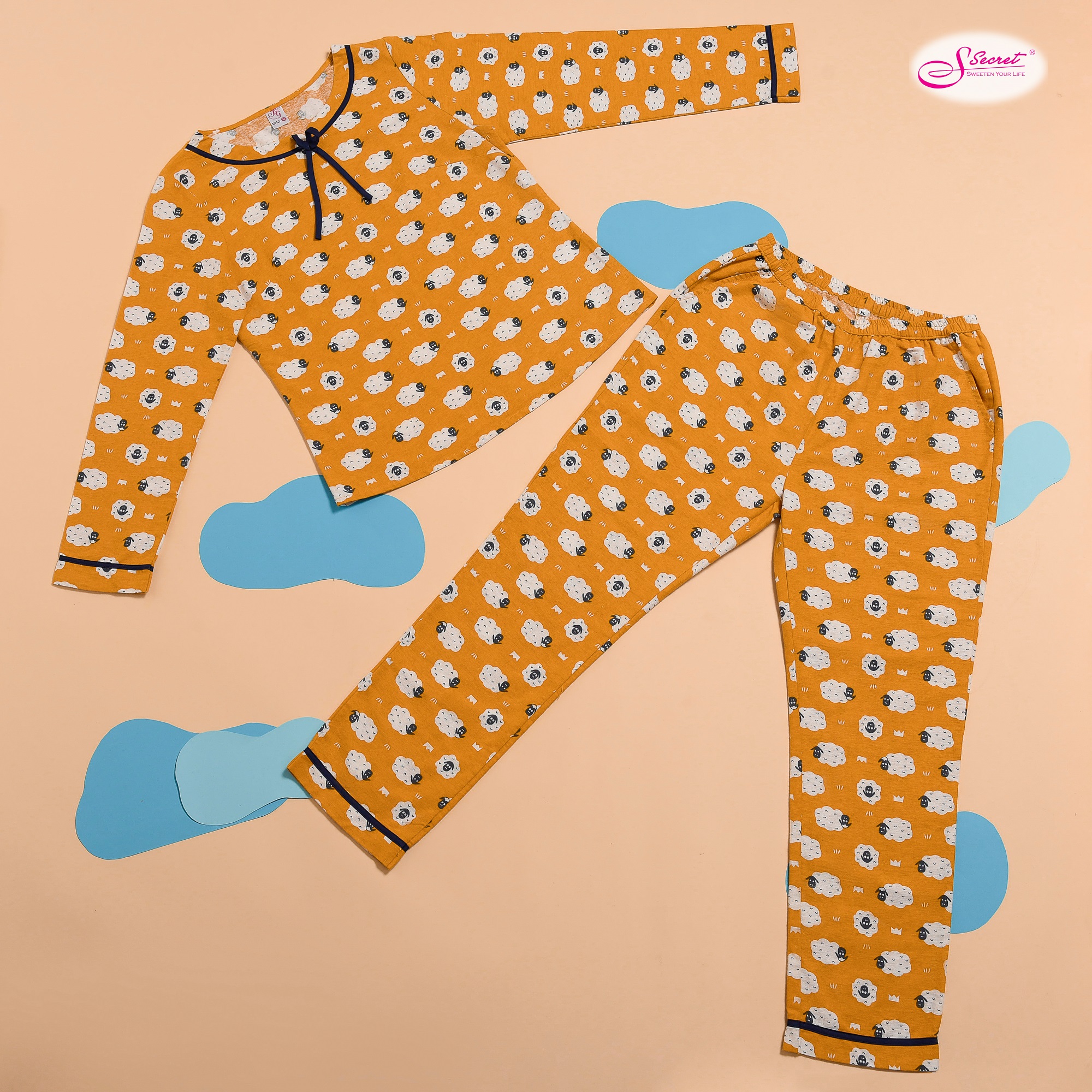 Đồ bộ mặc nhà cotton cao cấp Sweeten your life áo tay lửng , quần ống suông