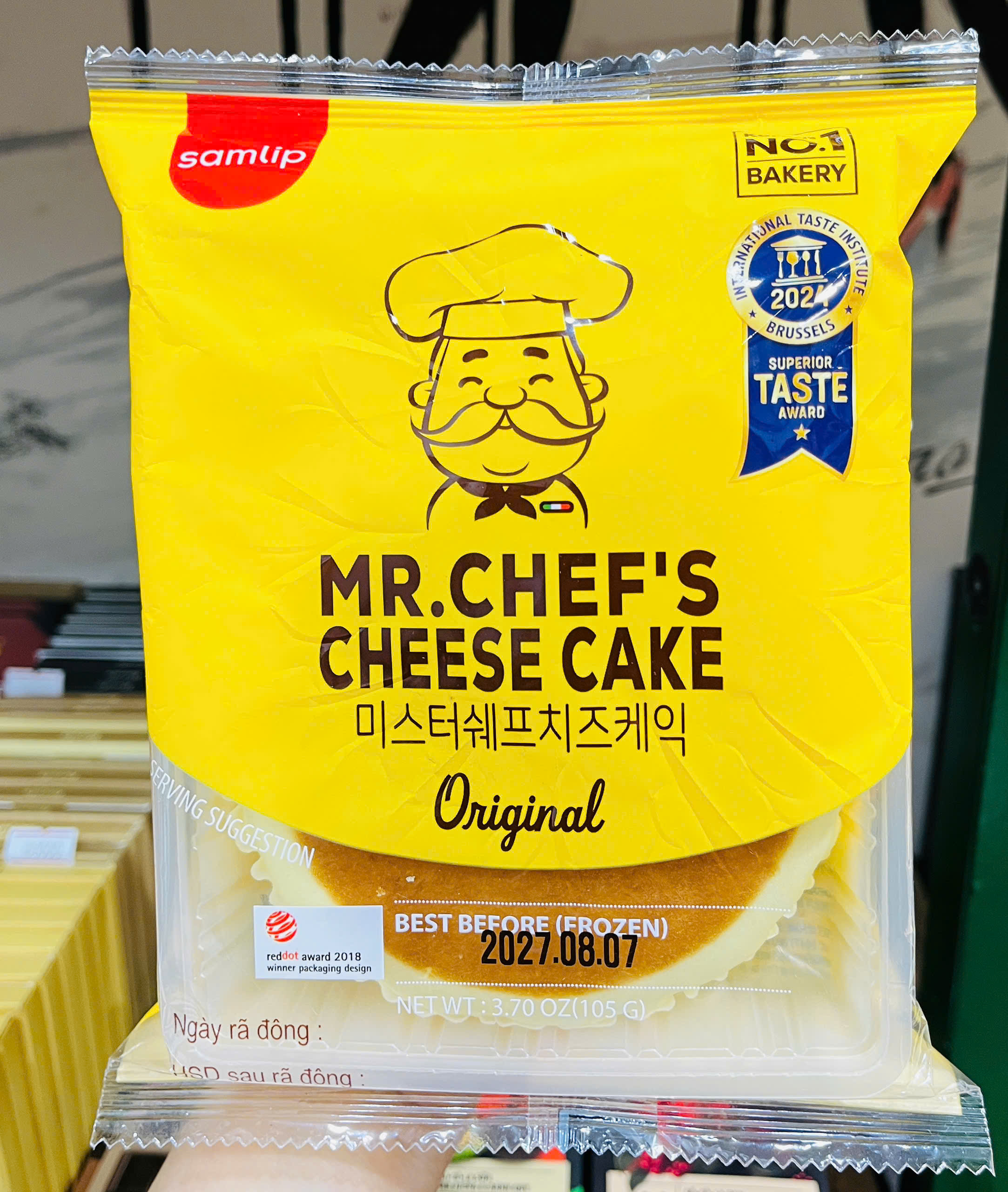 Hỏa Tốc Date 08/27 Bánh bông lan phô mai ông già Mr. Chef's Cheese Cake 105g - Original