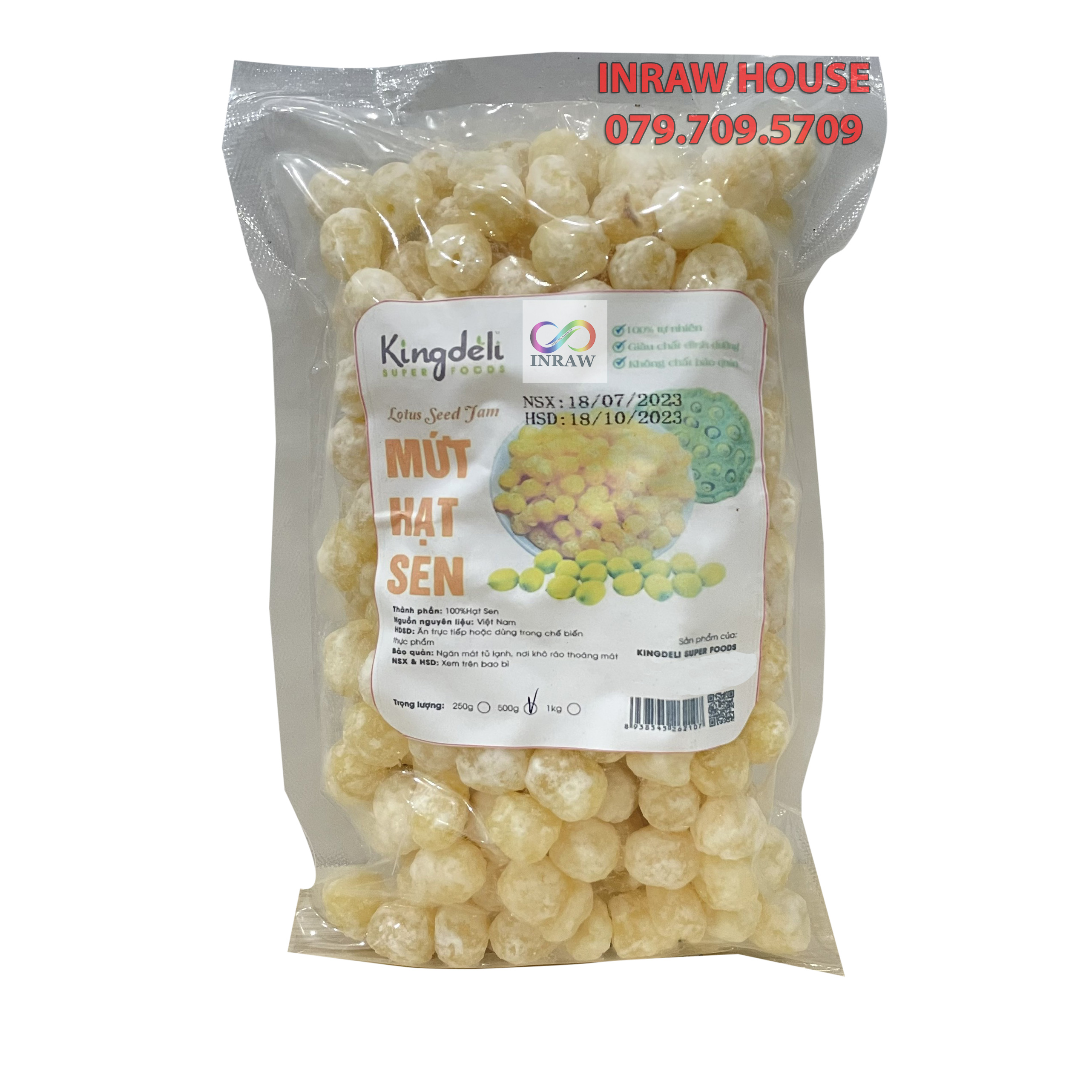 Mứt Hạt Sen Túi 500gr - Candied Lotus Seed - Giao thương hiệu ngẫu nhiên