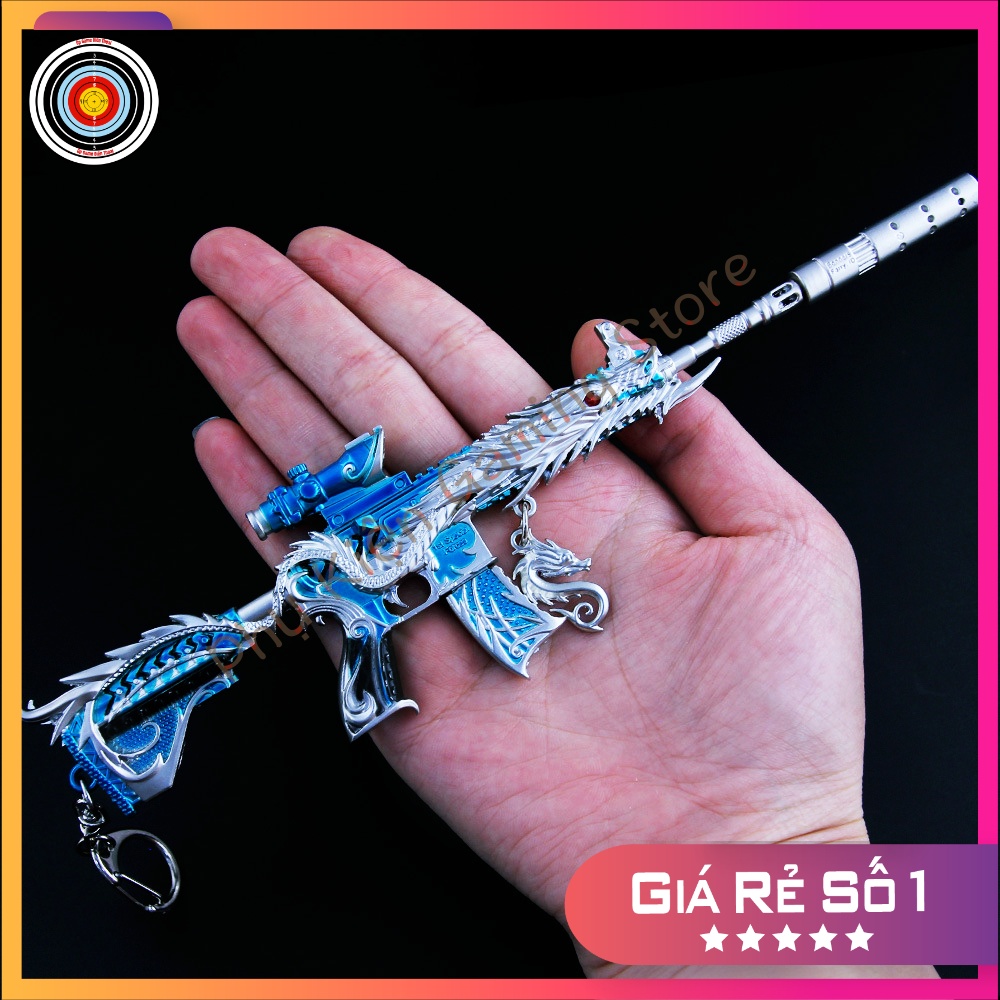 [Tặng Giá Đỡ] Mô Hình PUBG M416 skin Dragon Blue Sky 20cm CÓ THỂ THÁO RỜI chất liệu hợp kim cao cấp