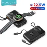 Kuulaa 22.5W Sạc Dự Phòng 10000mAh Power Bank Sạc Nhanh loại c cáp PD20W for iPhone 16/15/14/13/12 Samsung LED Hiển Thị Pin PowerBank Built-in Cable for Apple Watch