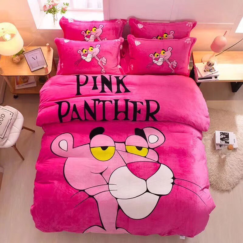 Bộ drap chăn chần vỏ gối nỉ nhung cao cấp thỏ gấu bedding