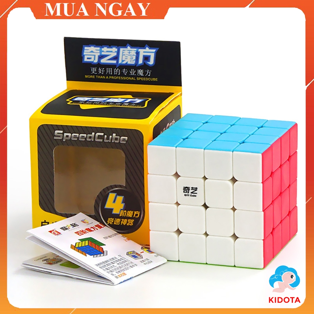 Rubik 4x4 qiyi stickerless qiyuan s rubik 4 tầng chất liệu nhựa bền đẹp chắc chắn