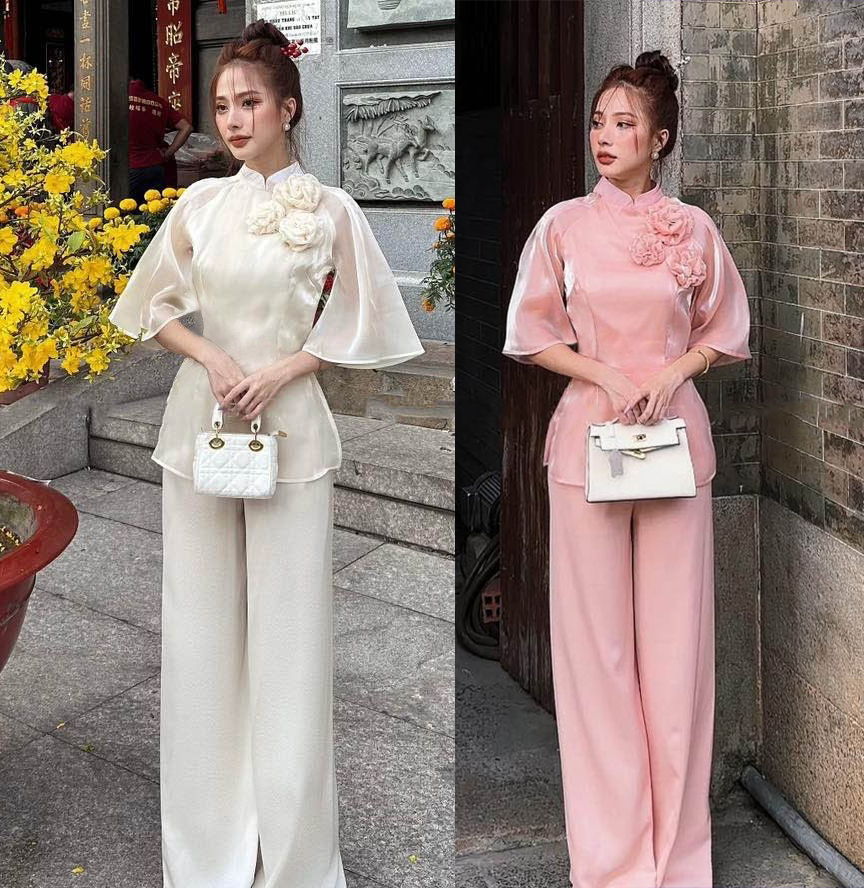 Phap phuc le chua do lam thiet ke áo đính hoa trên ngực