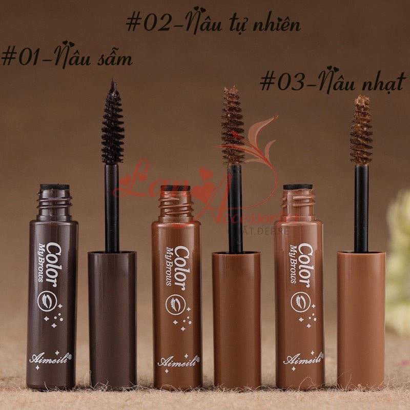 Mascara nhuộm màu lông mày alm-163 color my brows aimeili 6 in 1