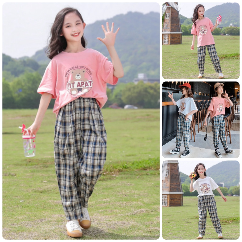 Btg10 size110-160 set bộ bé gái, kiểu hàn quốc quần áo trẻ em hàng quảng châu