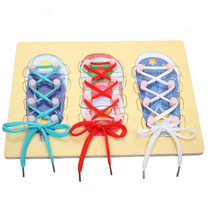Đồ Chơi Gỗ Buộc dây Giầy Theo Montessori