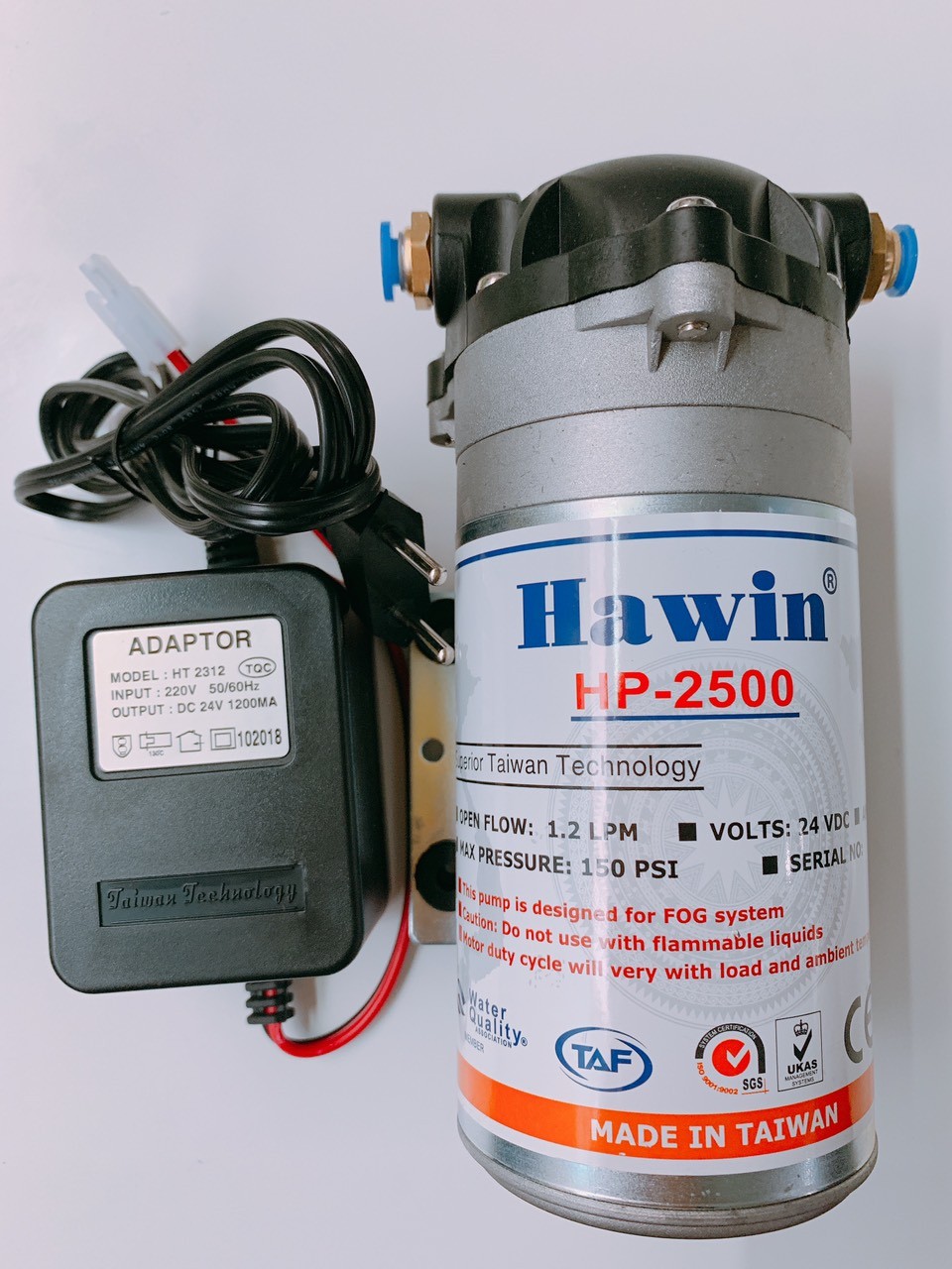 Máy bơm phun sương mini 24v kèm nguồn adaptor 24v loại 1