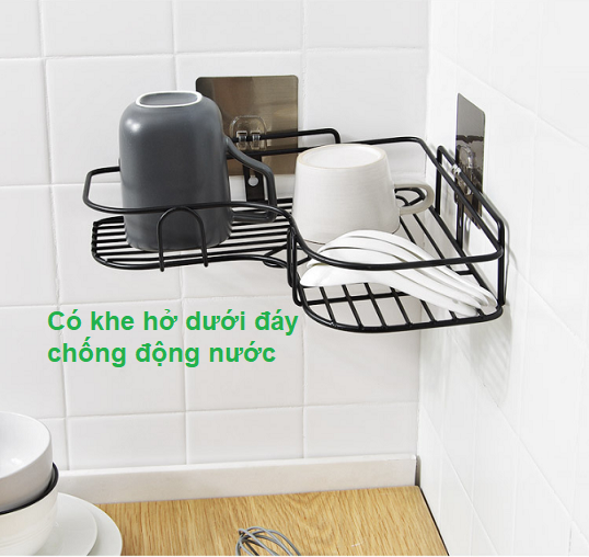 Giá treo góc tường bằng sắt sơn tĩnh điện chống han, để gia vị nhà bếp, đồ dùng phòng tắm gọn gàng, sắp xếp không gian gia đình ngăn nắp, thiết kế kệ kiểu mới cách điệu, hiện đại