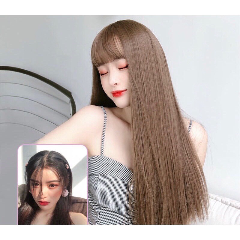 Tóc giả nữ cao cấp ❤️TẶNG LƯỚI❤️ tóc giả cả đầu thẳng dài phong cách trẻ trung