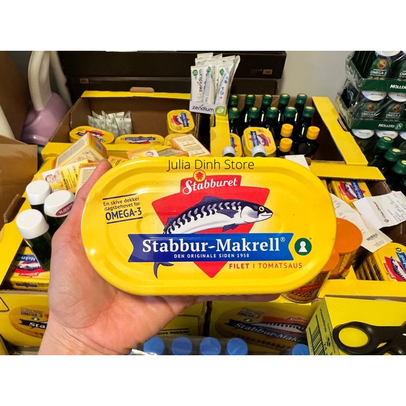 Cá hộp phile sốt cà omega-3 stabbur-makrell na uy 170gr