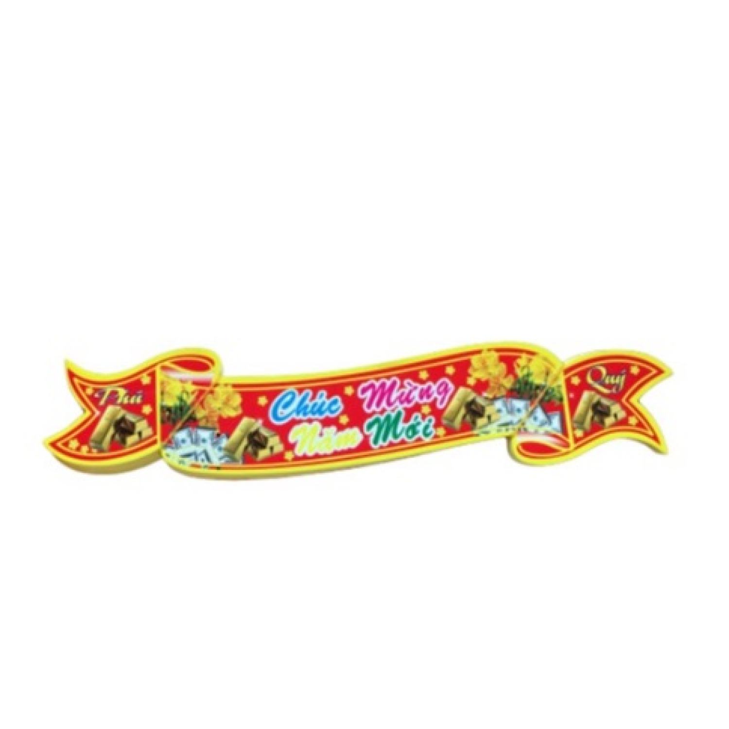 Tem decal dán chúc mừng năm mới 38cm 1 xấp 50 tấm