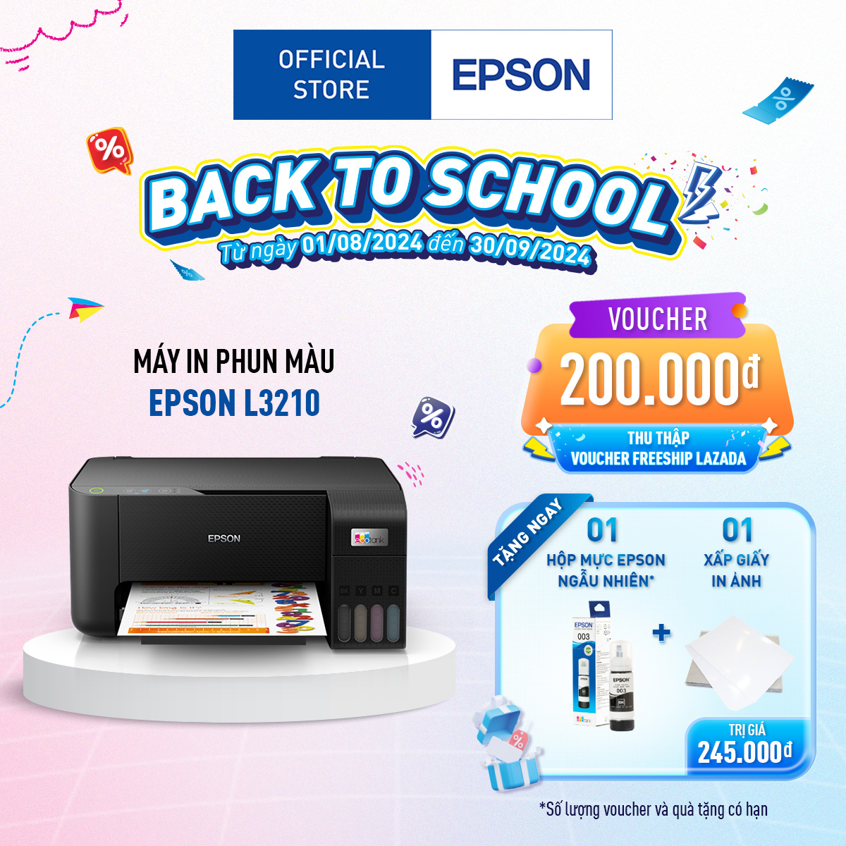 Máy in phun màu đa năng Epson Ecotank L3210
