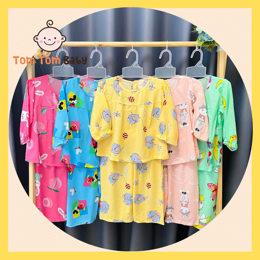 Bộ đồ Tole Bé Gái Tay Dài, Quần Dài - Size 1-14 cho bé 5-38kg - Đồ bộ bé gái mềm mịn, mát mẻ - Hàng Việt Nam loại 1