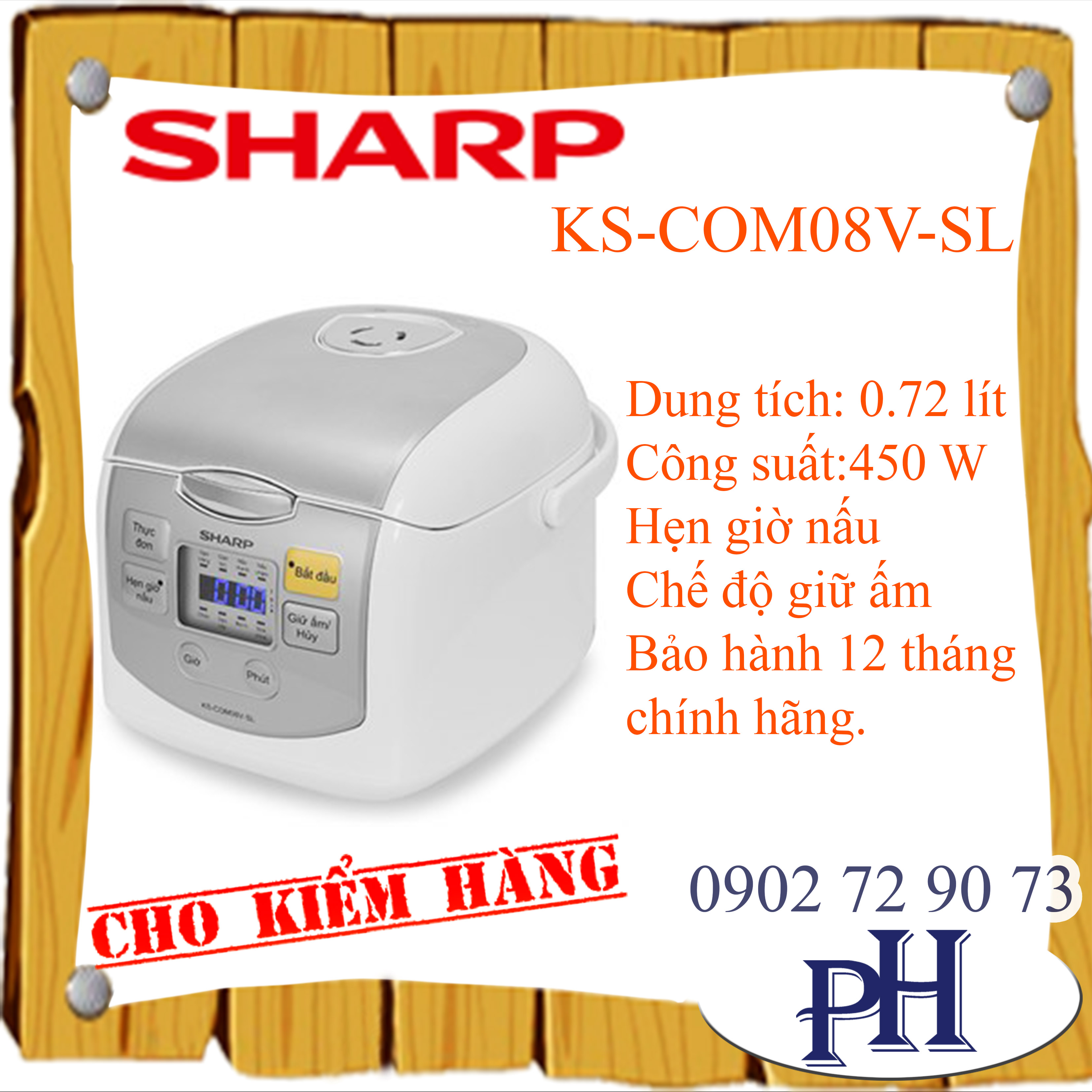 Nồi cơm điện tử sharp ks-com08v-sl
