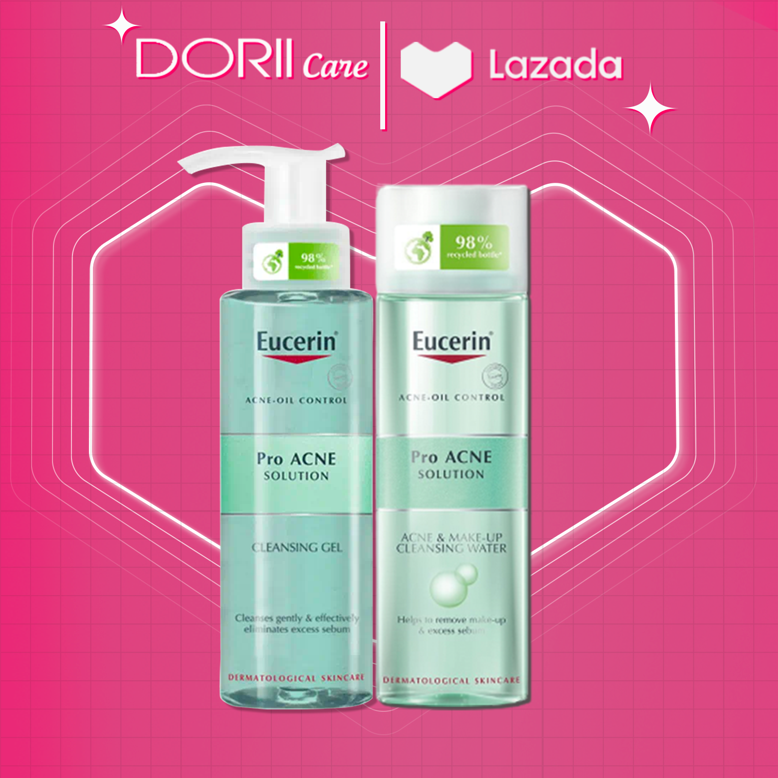 Combo eucerin làm sạch sâu cho da mụn