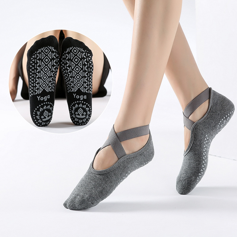 Thông gió Chống trượt Silicone Cotton Phụ nữ Vớ Yoga Phòng tập Thể dục Thể thao Pilates Vớ Thực hành Zumba Tập thể dục Khiêu vũ Sàn nhảy Vớ