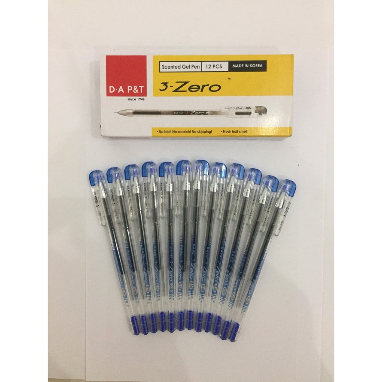 HỘP 12 CÂY BÚT GEL 3 ZERO CHÍNH HÃNG HÀN QUỐC (TÍM ĐỎ XANH)