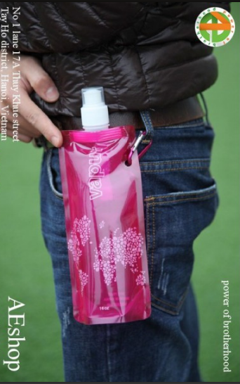 Túi đựng nước dã ngoại OPP 1 litre gấp gọn có khóa treo nhôm Vapur