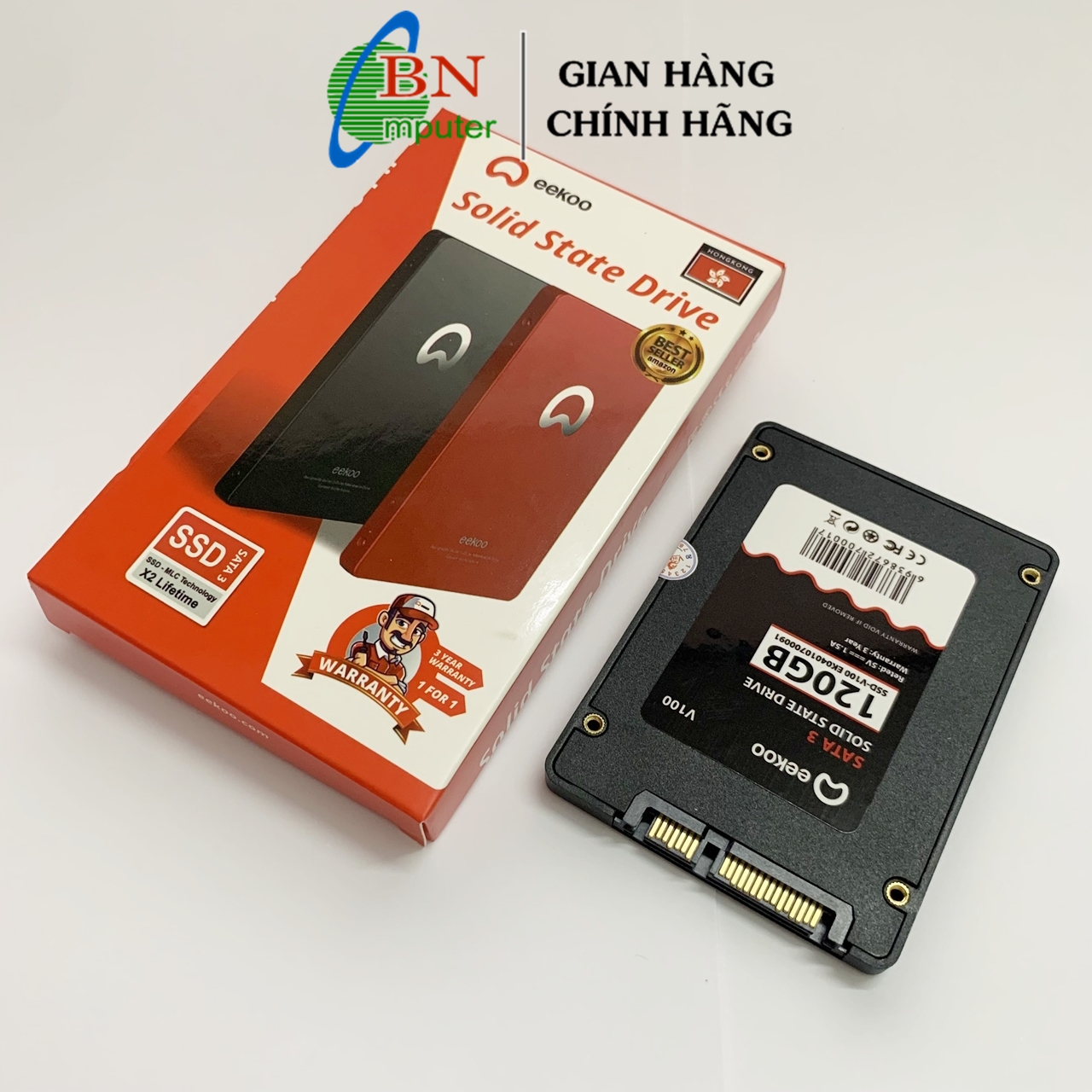 Ổ cứng SSD EEKOO 120G màu đen, phân phối chính hãng, ổ cứng di động ssd chất lượng tốt