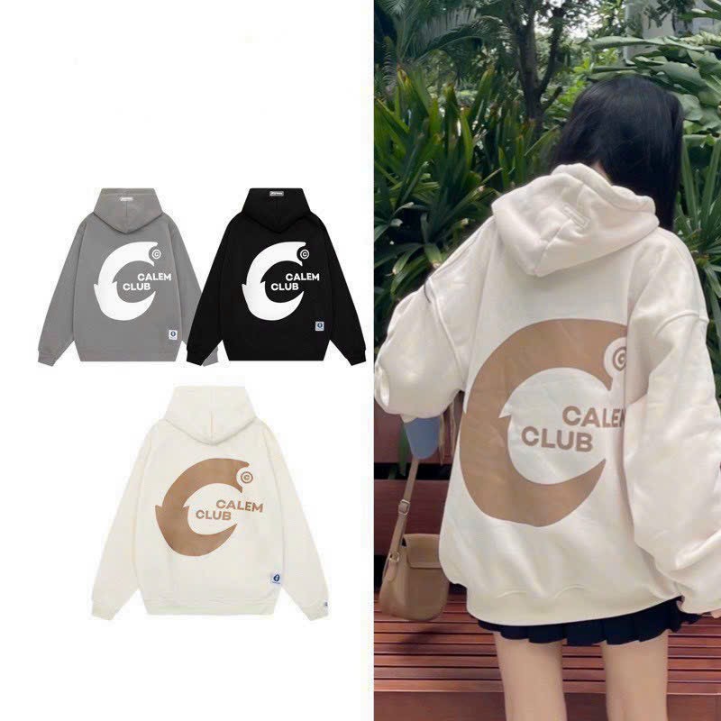 Áo Hoodie Vải Nỉ Dầy Unisex in Chữ Calem Club Kèm Logo Chữ C Lớn .AT