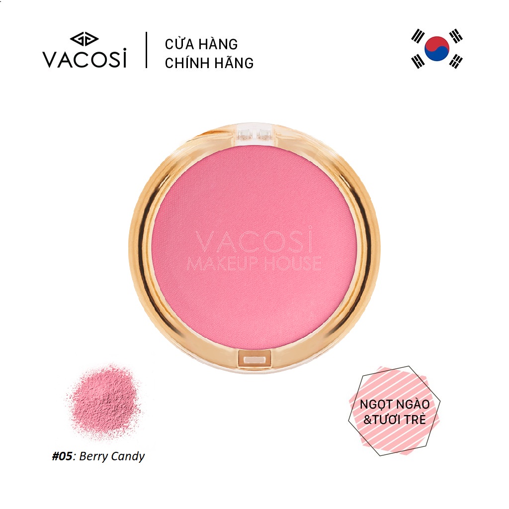 Vacosi Phấn Má Hồng Vacosi Lolipop Blush Powder 5g #05 Berry Candy