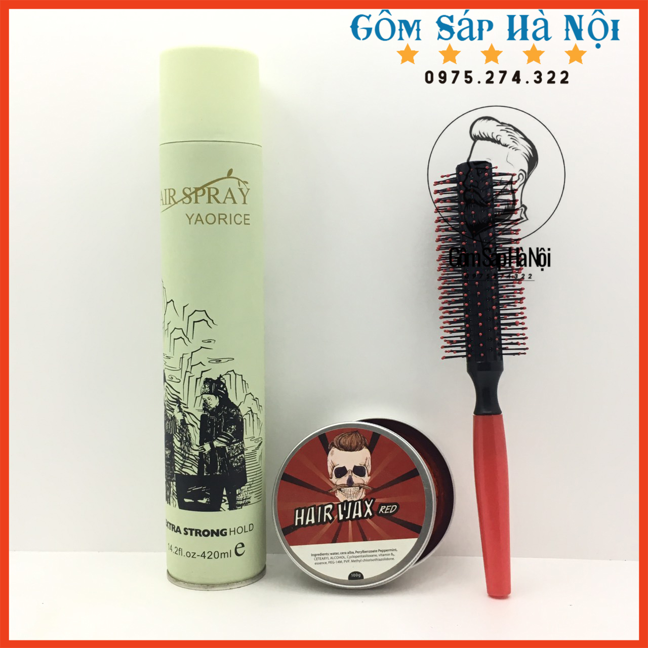 [ Tặng Lược ] Combo Gôm Xịt Tóc  YAORICE HAIRSPRAY + Sáp Vuốt Tóc Pomade Hương Hoa Quả