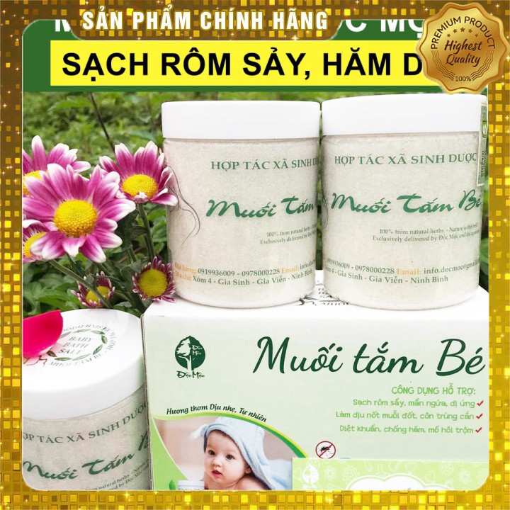 [Hoàn tiền 6%] Muối tắm bé Độc Mộc 400G- Muối Tắm Bé Sinh Dược Trị RÔM SẨY, CỨT TRÂU, HĂM DA, MỒ HÔI TRỘM- Muối tắm bé