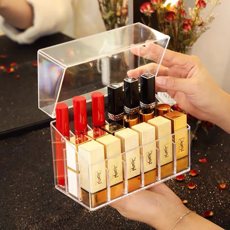 Khay đựng son, mỹ phẩm có nắp đậy 18 ô