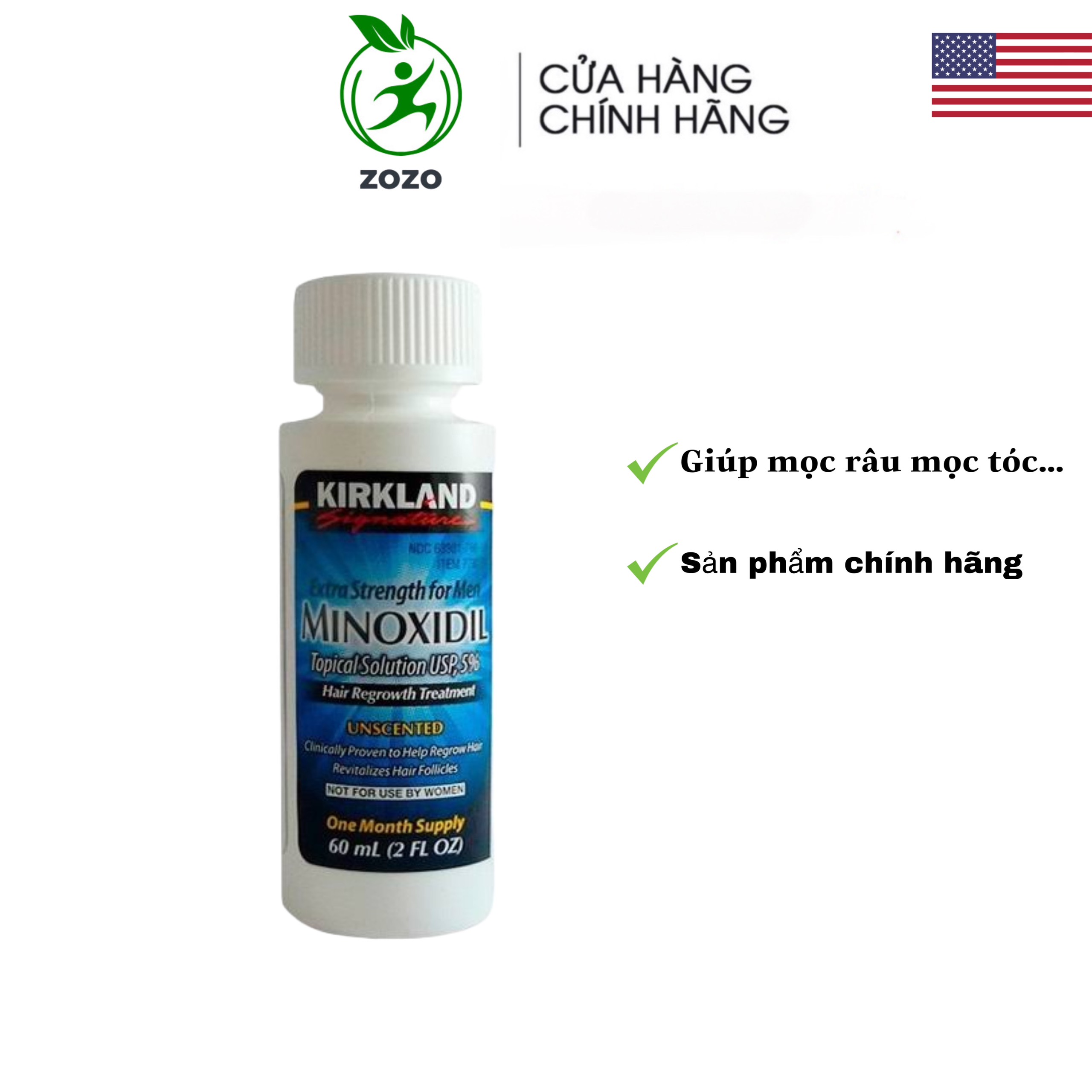 Tinh chất mọc tóc và râu minoxidil 5% dạng lỏng - chính hãng