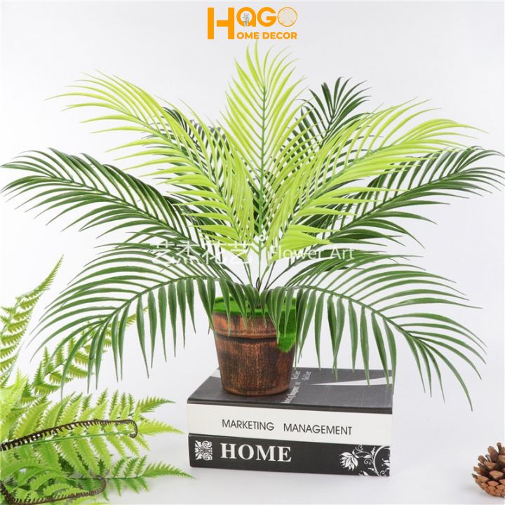 Cây giả, cây dừa nước nhân tạo cao 52cm trang trí, decor xanh mát, độc đáo