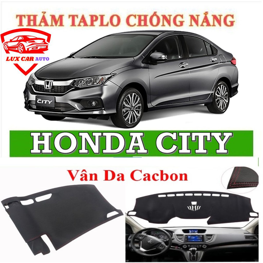 Thảm taplo honda city 2015-2020 da vân cacbon, thảm phủ taplo
