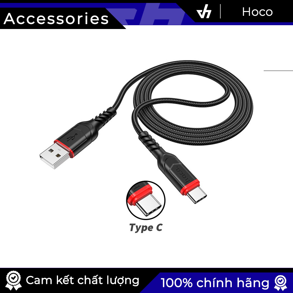 Dây sạc Type C Hoco X59 Cáp sạc nhanh Hoco X59 siêu bền sạc Android dây dài 1m