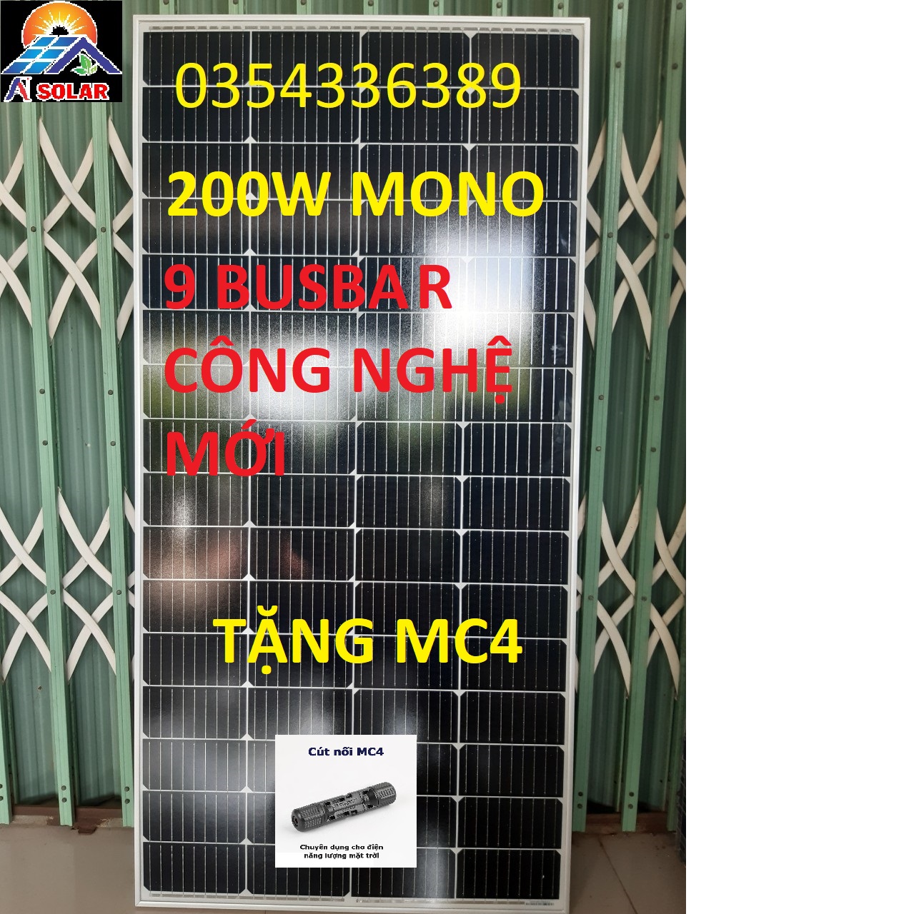 Tấm pin năng lượng mặt trời 200w mono 9bb
