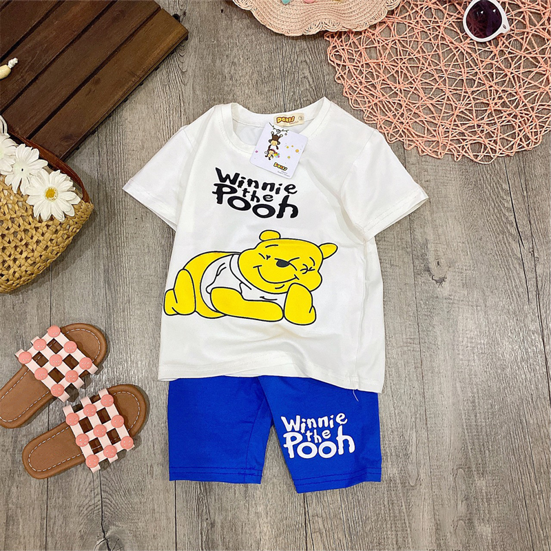 Set 2 bộ lửng in gấu winnie cho bé gái từ 7kg đến 25kg- màu ngẫu nhiên hoặc nhắn tin cho shop để chọn màu
