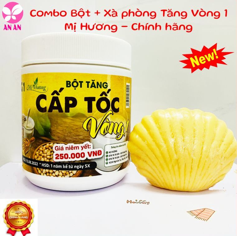 Combo Xà phòng tăng vòng 1 + Bột tăng vòng 1 cấp tốc Mị Hương - Hàng chính hãng