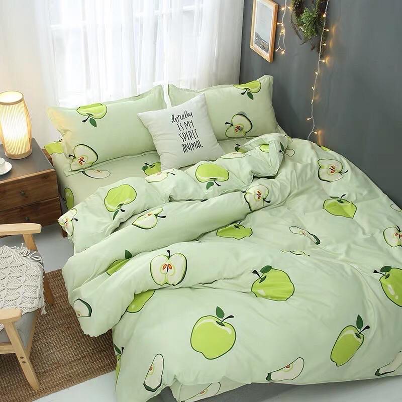 BỘ CHĂN GA GỐI HÌNH QUẢ TÁO XANH