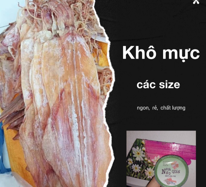 Khô mực lá;mực ống size lớn 30-40 con