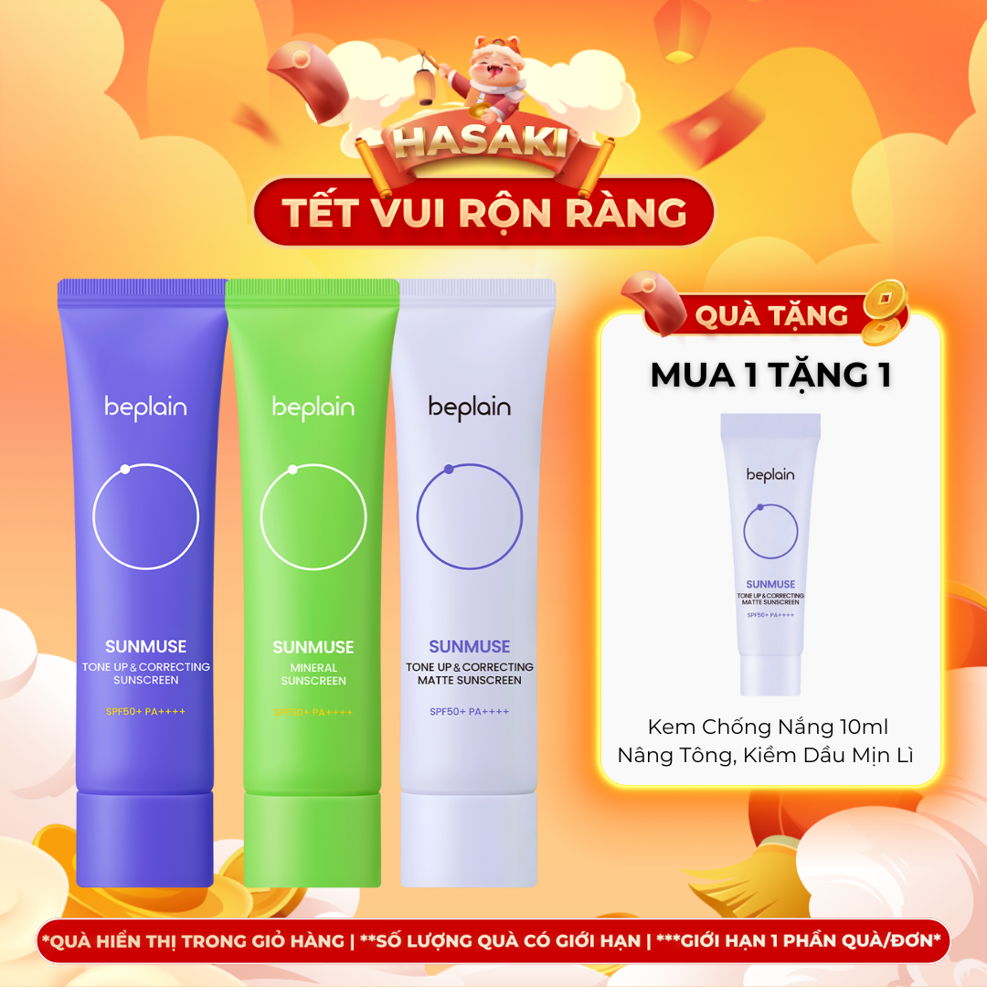 [MUA LÀ CÓ QUÀ] Kem Chống Nắng Beplain Sunmuse Sunscreen SPF50+ PA++++ 50ml Hasaki Sản Phẩm Chính Hãng