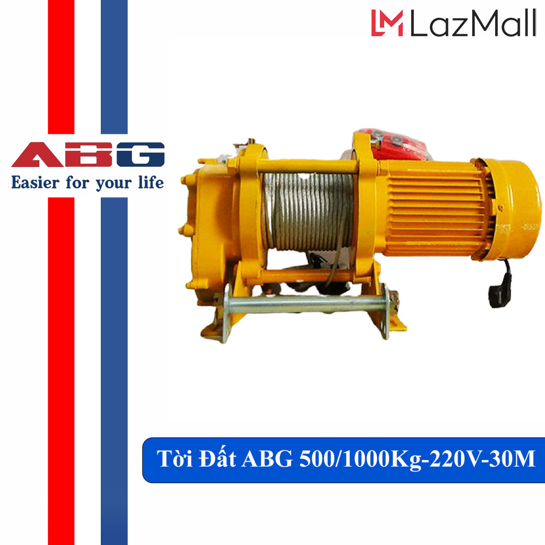 Tời đất abg 500-1000kg 220v 30m - máy tời kéo mặt đất là sản phẩm được chuyên dùng kéo vật liệu xây dựng hàng hóa nhà xưởng