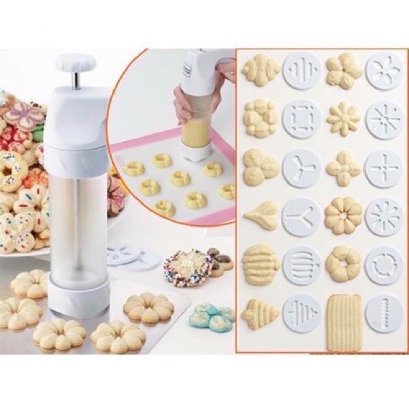 Bộ cookie press nhựa / khuôn làm bánh quy