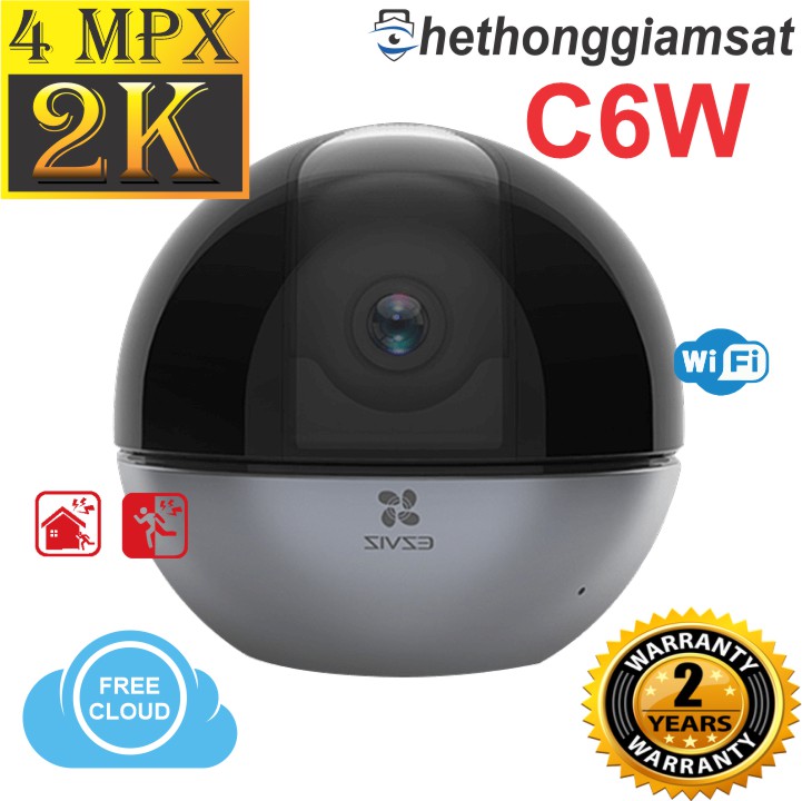 [Giá Sốc] Camera WIFI EZVIZ C6W 4MPx - 2K, AI, True-WDR, Xoay 360 Độ  - Camera Ezviz Chính Hãng, Bảo Hành 24 tháng