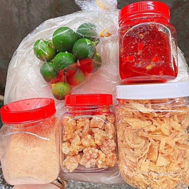 Set bánh tráng muối nhuyễn,hành phi,satế,tóp mỡ-Combo bánh tráng phơi sương-muối tép hành-bơ béo-tóp mỡ siêu ngon