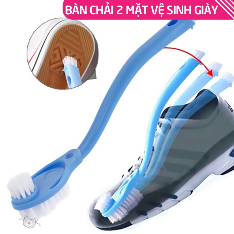 [HCM]Bàn chải chà giày - Bàn chải chà giày chuyên dụng - Bàn chải 2 mặt chà - Bàn chải làm sạch khe rãnh thiết kế nhỏ gọn